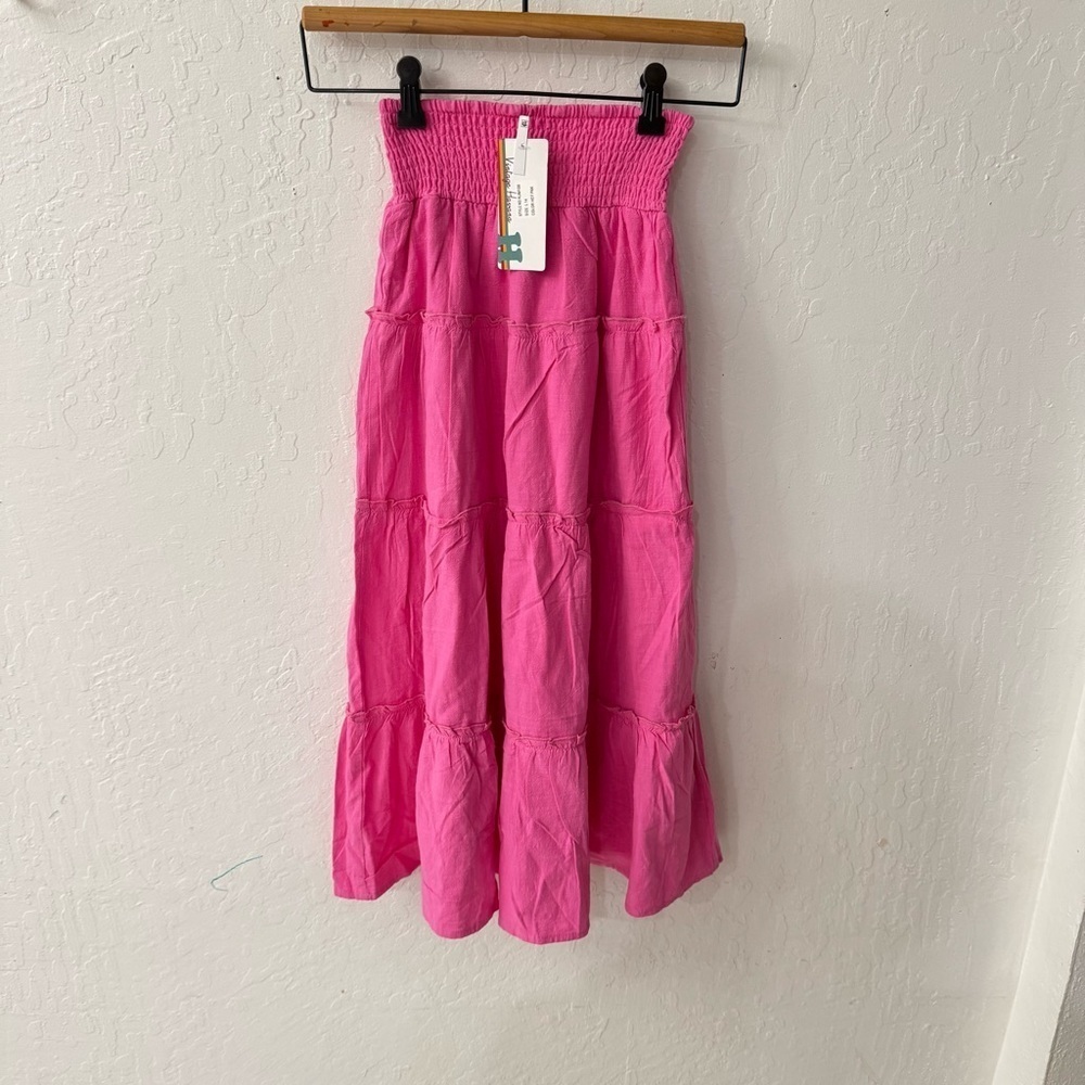 VINTAGE HAVANA HOT PINK MAXI SKIRT Kid’s LARGE 14 - Picture 3 of 7